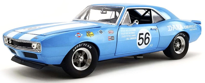 CHEVROLET CAMARO Z/28 COUPE N 56 TRANS AM 1967 P.DOMBROSKJ LIGHT BLUE WHITE 1:18