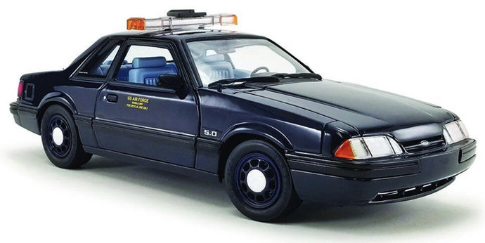 Ford MUSTANG 5.0 SSP - U.S. AIR FORCE U-2 CHASE CAR - DRAGON CHASER 1988 mørk blå 1:18