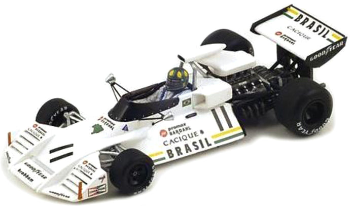 Brabham BT42 #11 WILSON FITTIPALDI MONACO GP 1973 hvid/grøn/gul 1:18