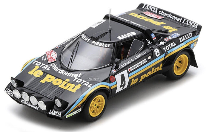 Lancia STRATOS #4 DARNICHE/MAHE RALLY MONTE CARLO 1981 sort/gul/blå 1:43