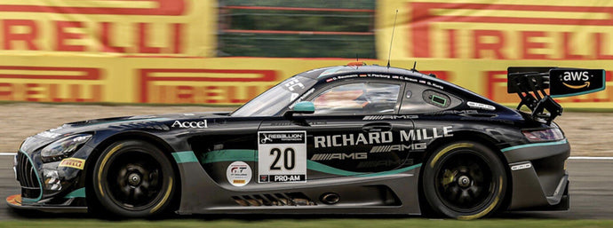 Mercedes Benz AMG GT3 #20 PIERBURG/KURTZ/BRAUN/BAUMANN 24H SPA 2021 sort/sølv 1:43
