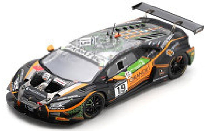 Lamborghini HURACAN GT3 EVO #19 BAGUETTE/HAMAGUCHI/COSTANTINI/KEEN 24H SPA 2021 sort/orange/grøn 1:43