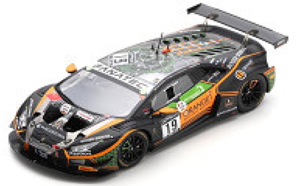 Lamborghini HURACAN GT3 EVO #19 BAGUETTE/HAMAGUCHI/COSTANTINI/KEEN 24H SPA 2021 sort/orange/grøn 1:43