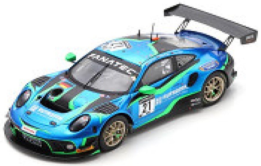 Porsche 911 GT3 R #21 MULLER/LIETZ/ESTRE 24H SPA 2021 blå/grøn/sort 1:43