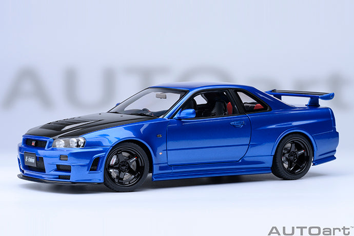 NISSAN SKYLINE GT-R (R34) Z-TUNE 2002 BAYSIDE BLUE CARBON 1:18