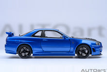 Indlæs billede til gallerivisning NISSAN SKYLINE GT-R (R34) Z-TUNE 2002 BAYSIDE BLUE CARBON 1:18