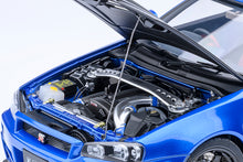 Indlæs billede til gallerivisning NISSAN SKYLINE GT-R (R34) Z-TUNE 2002 BAYSIDE BLUE CARBON 1:18