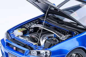 NISSAN SKYLINE GT-R (R34) Z-TUNE 2002 BAYSIDE BLUE CARBON 1:18