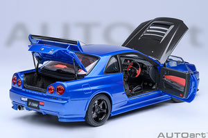 1/18 2005 Nissan Skyline GT-R (R34) Nismo Z-Tune, bayside blue with carbon bonnet 1:18