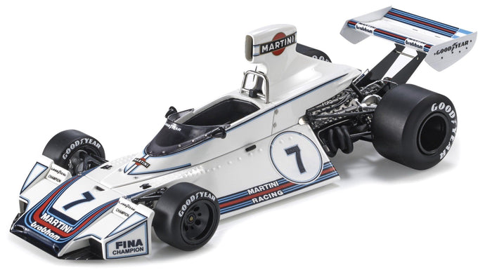 BRABHAM F1 FORD BT44B MARTINI N 7 SEASON 1975 CARLOS REUTEMANN WITH SHOWCASE WHITE 1:18