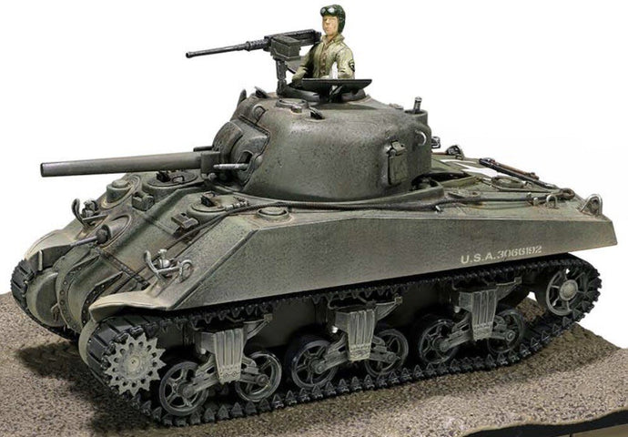 Sherman M4 (75) MEDIUM TANK VVSS SUSPENSION, 57° GLACIS & SMALL HATCHES U.S. 753th BATTALION 1944 oliven grøn 1:32