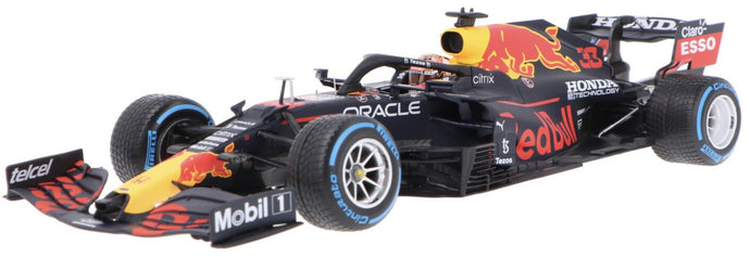 RED BULL F1 RB16B HONDA RA620H TEAM RED BULL RACING N 33 WINNER BELGIUM GP 2021 MAX VERSTAPPEN MATT BLUE YELLOW RED 1:18