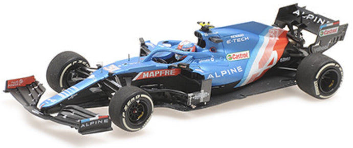 ALPINE F1 A521 RENAULT E-TECH 20B TEAM ALPINE N 31 WINNER HUNGARY GP 2021 ESTEBAN OCON BLUE MET RED WHITE 1:43