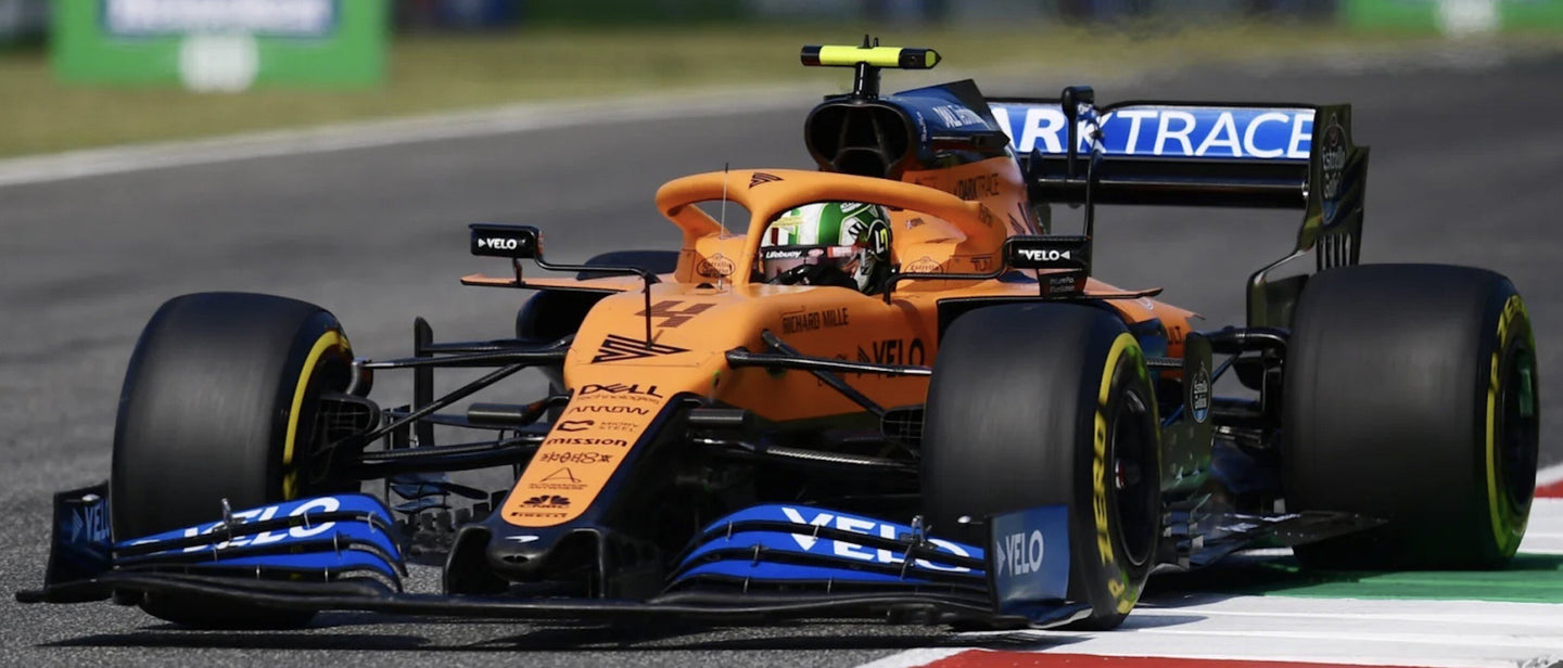 McLAREN F1 MCL35L TEAM MCLAREN N 4 2nd ITALY GP 2021 LANDO NORRIS ORANGE LIGHT BLUE 1:43