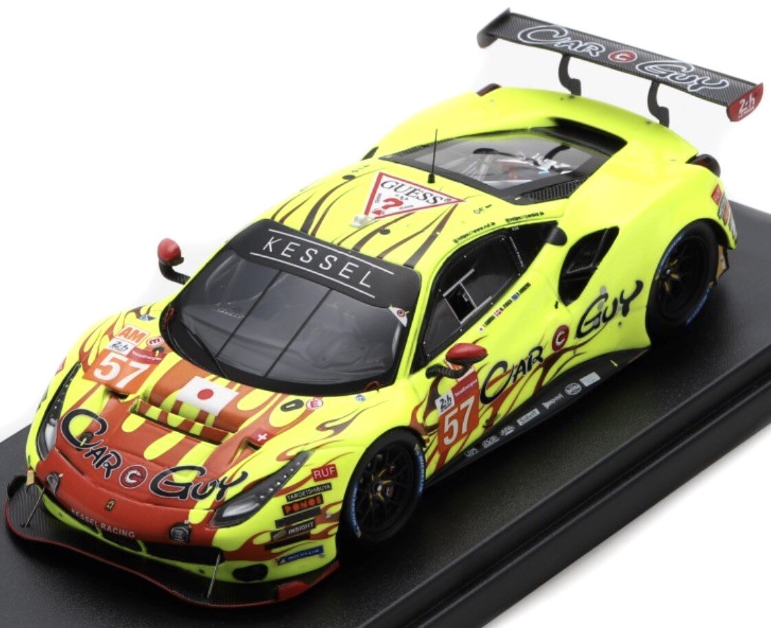 FERRARI 488 GTE EVO 3.9L TURBO V8 TEAM KESSEL RACING N 57 24h LE MANS 2021 S.ANDREWS - M.JENSEN - T.KIMURA YELLOW RED 1:43