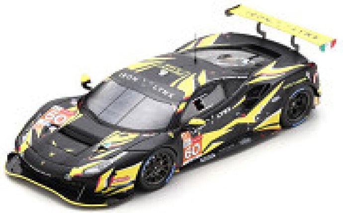 FERRARI 488 GTE IRON LYNX TEAM N 60 24h LE MANS 2021 RAFFAELE GIAMMARIA - PAOLO RUBERTI - CLAUDIO SCHIAVONI MATT BLACK YELLOW 1:43