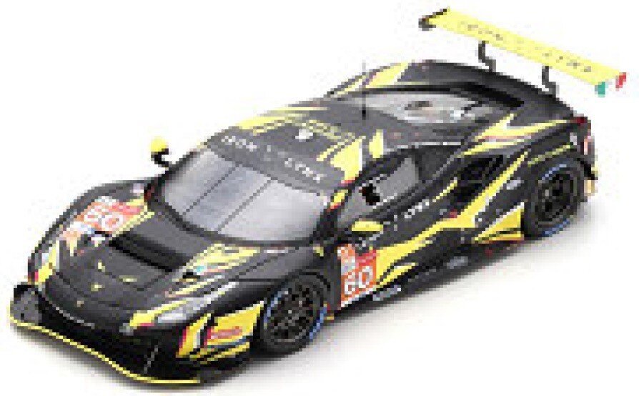 FERRARI 488 GTE IRON LYNX TEAM N 60 24h LE MANS 2021 RAFFAELE GIAMMARIA - PAOLO RUBERTI - CLAUDIO SCHIAVONI MATT BLACK YELLOW 1:43