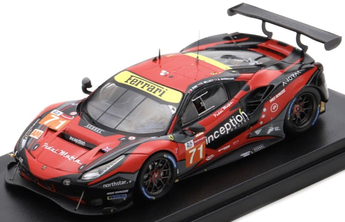 FERRARI 488 GTE EVO 3.9L TURBO V8 TEAM INCEPTION RACING N 71 24h LE MANS 2021 B.BARNICOAT - B.IRIBE - O.MILLROY RED BLACK 1:43