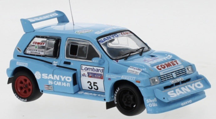 MG METRO 6R4 #35 RUTHERFORD/HARRIS RAC RALLY 1986 lys blå 1:43