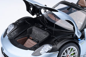 PORSCHE 918 SPYDER WEISSACH PACKAGE 2013 LIQUID CHROME BLUE MET