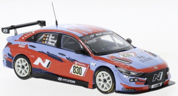 HYUNDAI ELANTRA N TCR TEAM LIQUI MOLY N 830 24h NURBRING 2021 M.BASSENG - M.LAUCK - M.OESTREICH LIGHT BLUE RED 1:43
