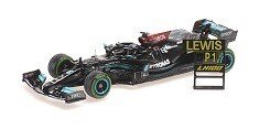 MERCEDES GP F1 W12 MERCEDES M12 EQ POWER+ TEAM AMG PETRONAS MOTORSPORT FORMULA ONE N 44 WINNER SOTCHI RUSSIAN GP 2021 LEWIS HAMILTON - 100th VICTORY F1 WITH PIT BOARD BLACK GREEN 1:43