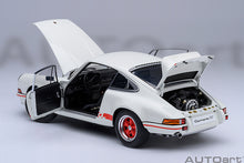 Indlæs billede til gallerivisning 1/18 Porsche 911 Carerra 2.7 RS, Grandprix white with red stripes 1:18
