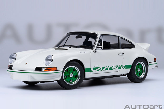 1/18 Porsche 911 Carerra 2.7 RS, Grandprix white with green stripes 1:18