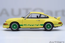 Indlæs billede til gallerivisning 1/18 Porsche 911 Carerra 2.7 RS, Light yellow with green stripes 1:18