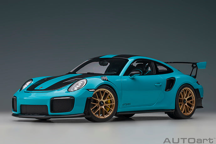 porsche 911 (991) GT2 weissach package, miami blue 1:18