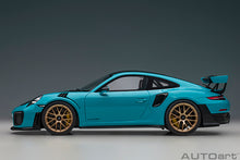 Indlæs billede til gallerivisning porsche 911 (991) GT2 weissach package, miami blue 1:18