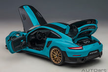 Indlæs billede til gallerivisning porsche 911 (991) GT2 weissach package, miami blue 1:18