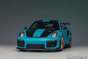 porsche 911 (991) GT2 weissach package, miami blue 1:18