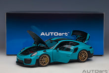 Indlæs billede til gallerivisning porsche 911 (991) GT2 weissach package, miami blue 1:18
