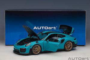porsche 911 (991) GT2 weissach package, miami blue 1:18