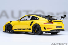 Indlæs billede til gallerivisning PORSCHE 911 991-2 GT3 RS COUPE WEISSACH PACKAGE 2017 RACING YELLOW 1:18