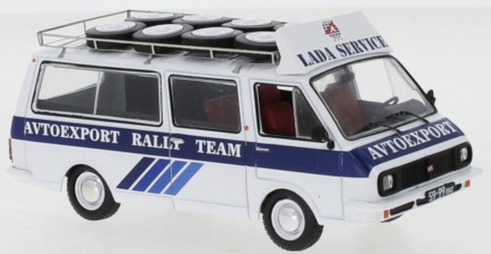 Raf 2203 LATVIA RALLY SERVICE ASSISTANCE WITH ROOF RACK + WHEELS hvid/blå 1:43
