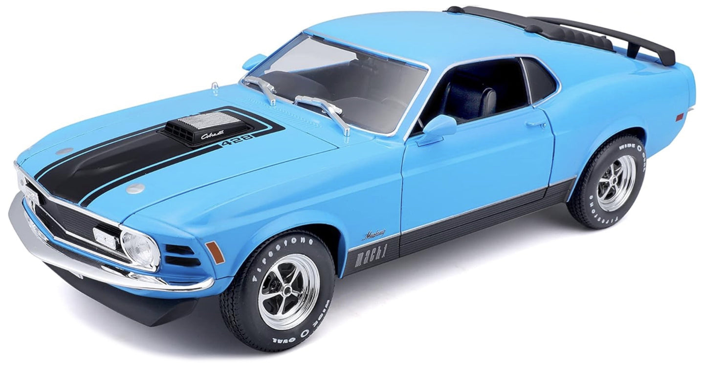 FORD USA MUSTANG MACH-1 COUPE 1970 BLUE BLACK 1:18