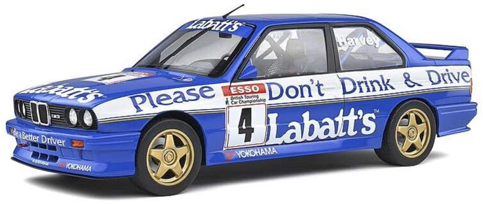 BMW 3-SERIES M3 E30 TEAM LABATT'S N 4 SEASON BTCC 1991 T.HARVEY BLUE WHITE 1:18