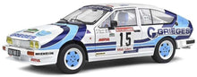 Indlæs billede til gallerivisning ALFA ROMEO ALFETTA GTV6 N 15 RALLY DES GARRIGUES 1986 C.RIGOLLET - M.BATHELOT WHITE 2 TONE BLUE 1:18