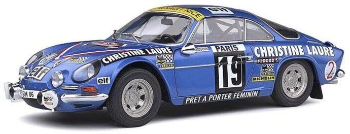 ALPINE A110 ALPINE 1600SC N 19 RALLY MONTECARLO 1976 M.MOUTON - F.CONCONI LIGHT BLUE 1:18
