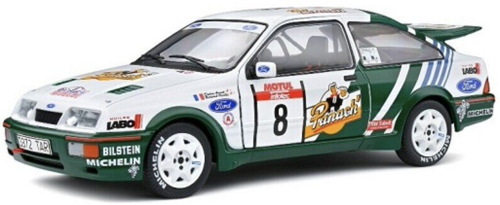 FORD ENGLAND SIERRA COSWORTH RS500 N 8 WINNER RALLY TOUR DE CORSE 1988 DIDIER AURIOL - BERNARD OCCELLI WHITE GREEN 1:18