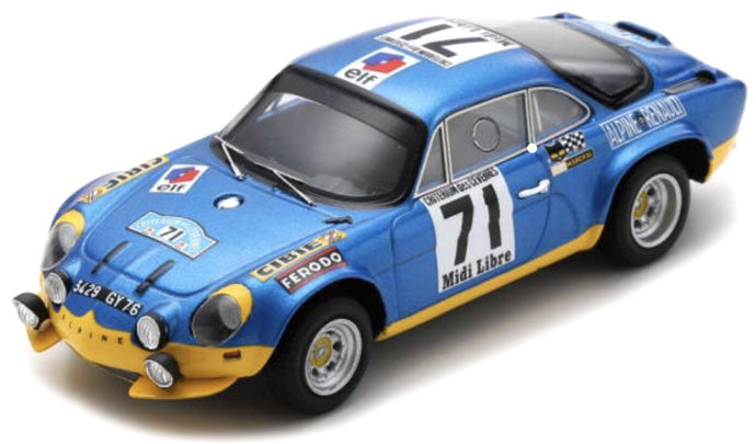 Alpine A110 #71 DARNICHE/MAHE VAINQUEUR CRITERIUM DES CEVENNES 1971 blå/gul 1:43