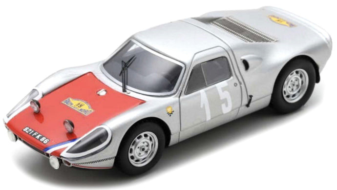 Porsche 904 GTS #15 BUCHET/FERRAND VAINQUEUR RALLYE DES ROUTES DU NORD 1966 sølv/rød 1:43
