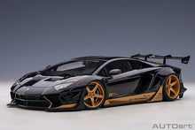 Indlæs billede til gallerivisning Liberty Walk Lamborghini Aventador, gloss black/gold accents 1:18