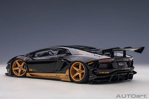 Liberty Walk Lamborghini Aventador, gloss black/gold accents 1:18