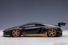 Indlæs billede til gallerivisning Liberty Walk Lamborghini Aventador, gloss black/gold accents 1:18