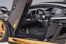 Indlæs billede til gallerivisning Liberty Walk Lamborghini Aventador, gloss black/gold accents 1:18