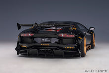 Indlæs billede til gallerivisning Liberty Walk Lamborghini Aventador, gloss black/gold accents 1:18