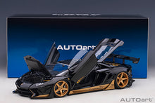 Indlæs billede til gallerivisning Liberty Walk Lamborghini Aventador, gloss black/gold accents 1:18